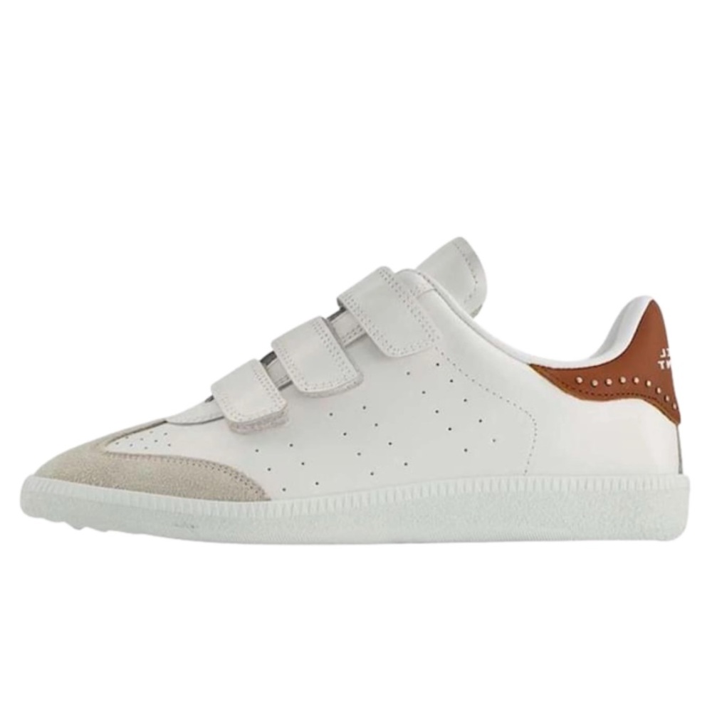 Isabel Marant White and Brown Beth Sneakers, sz 38